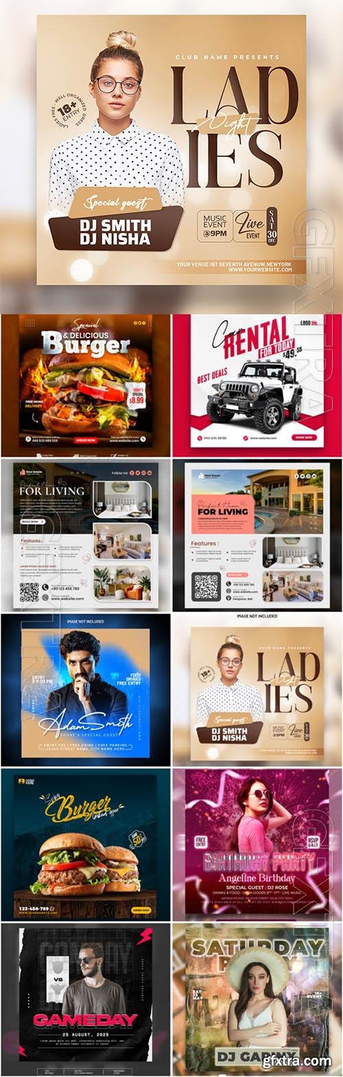 Flyer social media post, template banner psd set vol 14