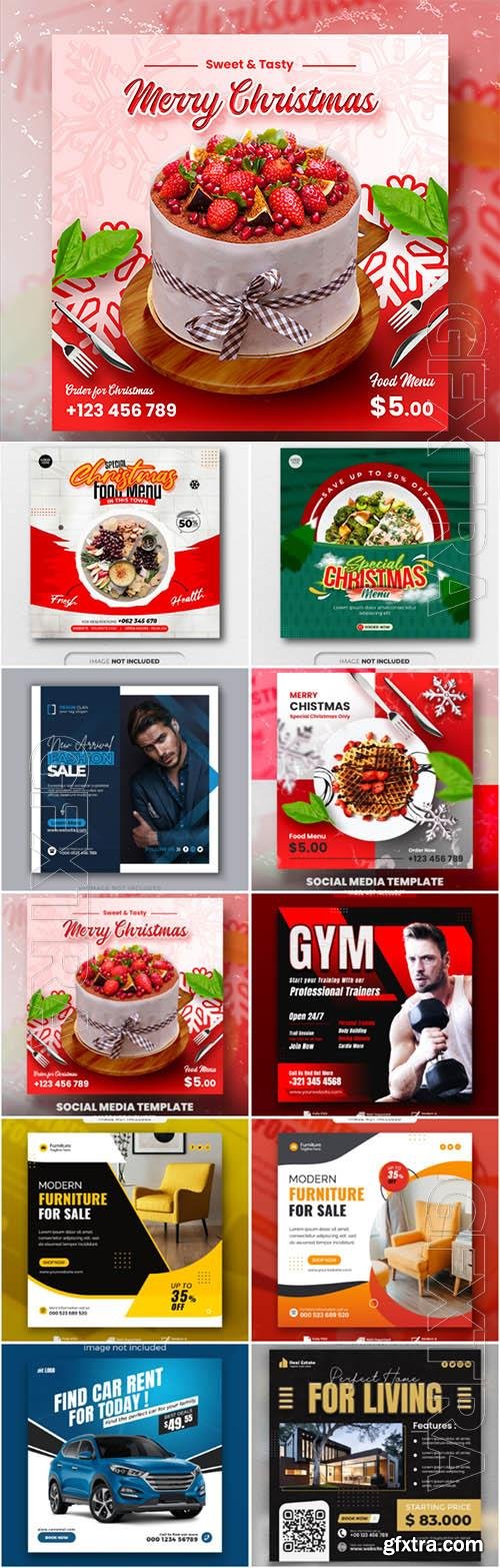 Flyer social media post, template banner psd set vol 15