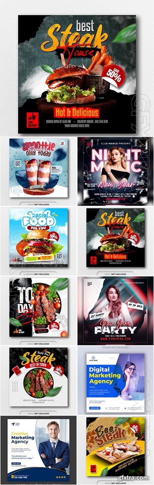 Flyer social media post, template banner psd set vol 13