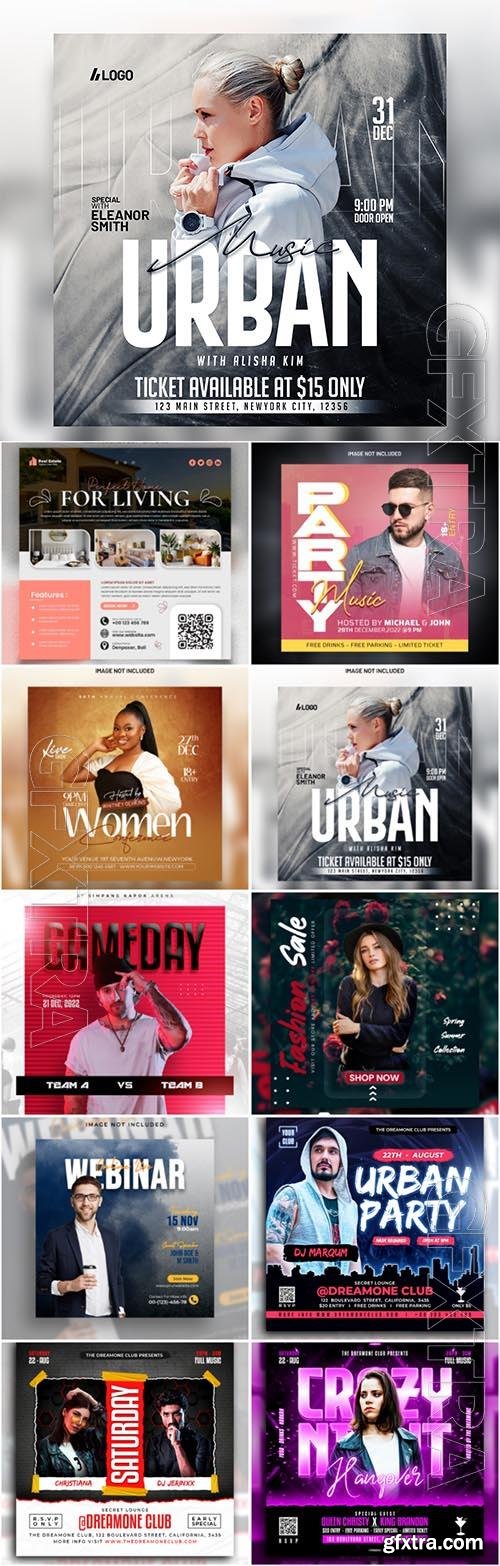 Flyer social media post, template banner psd set vol 21