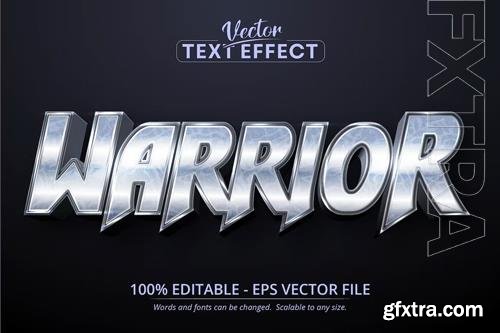 Warrior - Editable Text Effect, Silver Font Style