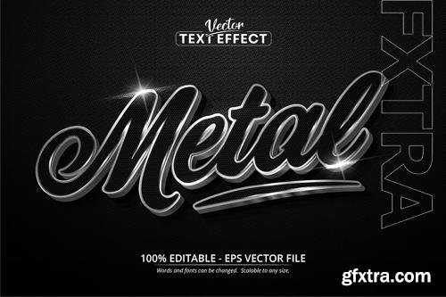 Metal - Editable Text Effect, Silver Font Style vol 3