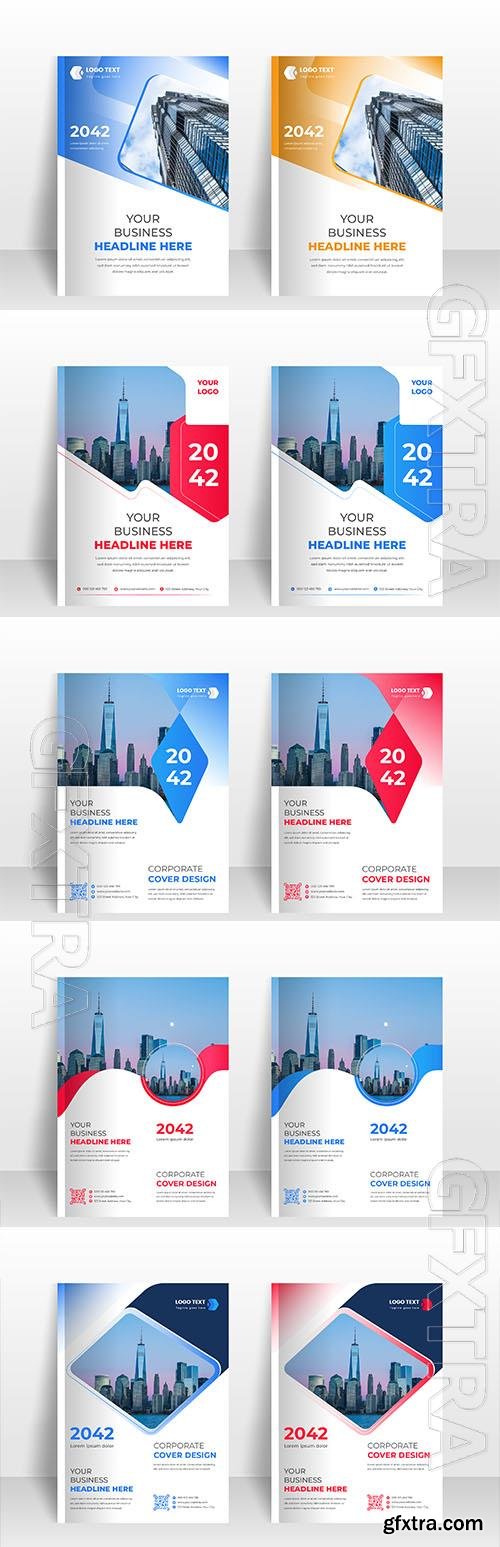 Vector modern corporate business annual report book cover or brochure cover template design vol 1