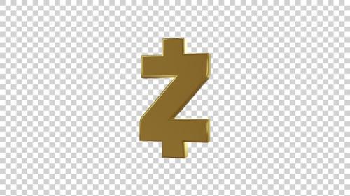 Videohive - Golden Zcash Cryptocurrency Symbol - 42496545 - 42496545