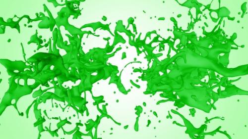 Videohive - Green Paint Splash Collision - 42496550 - 42496550