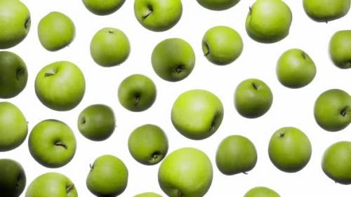 Videohive - Seamless Floating Green Apples on White - 42509325 - 42509325