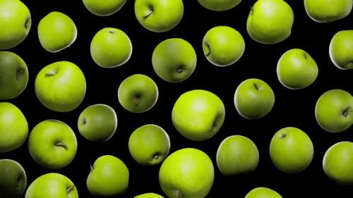 Videohive - Seamless Floating Green Apples on Alpha - 42509342 - 42509342