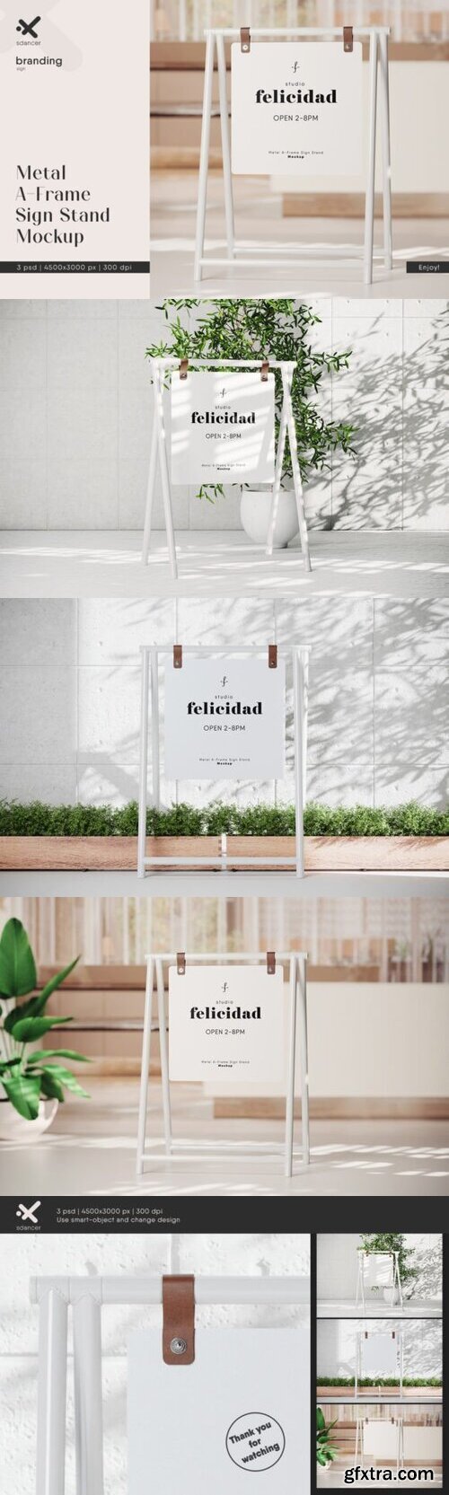 Metal a-Frame Sign Stand Mockup