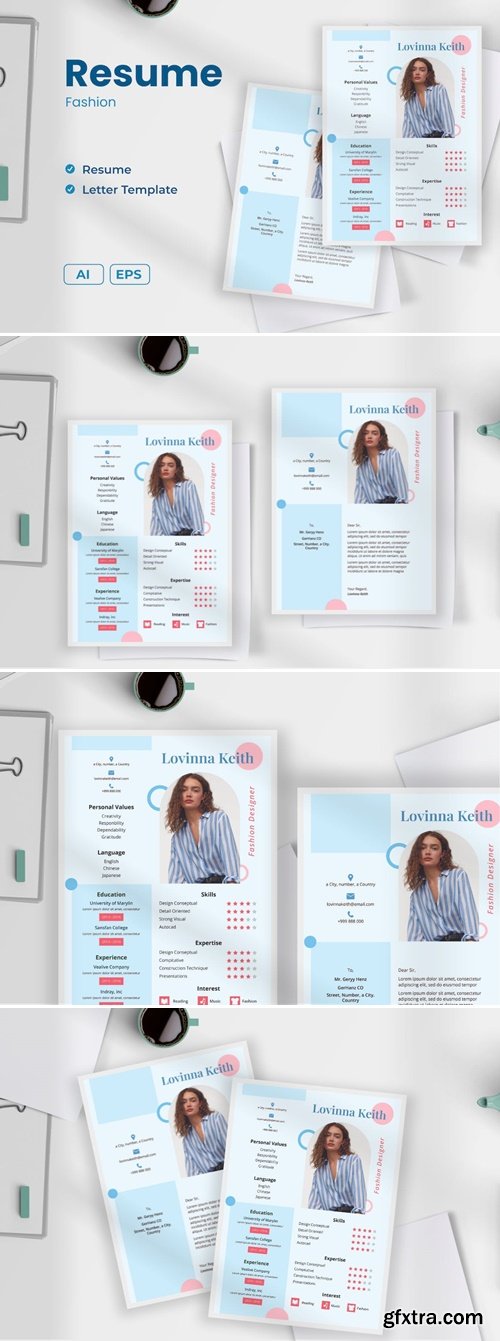 Creative Fashion Resume Template CWTLJZZ