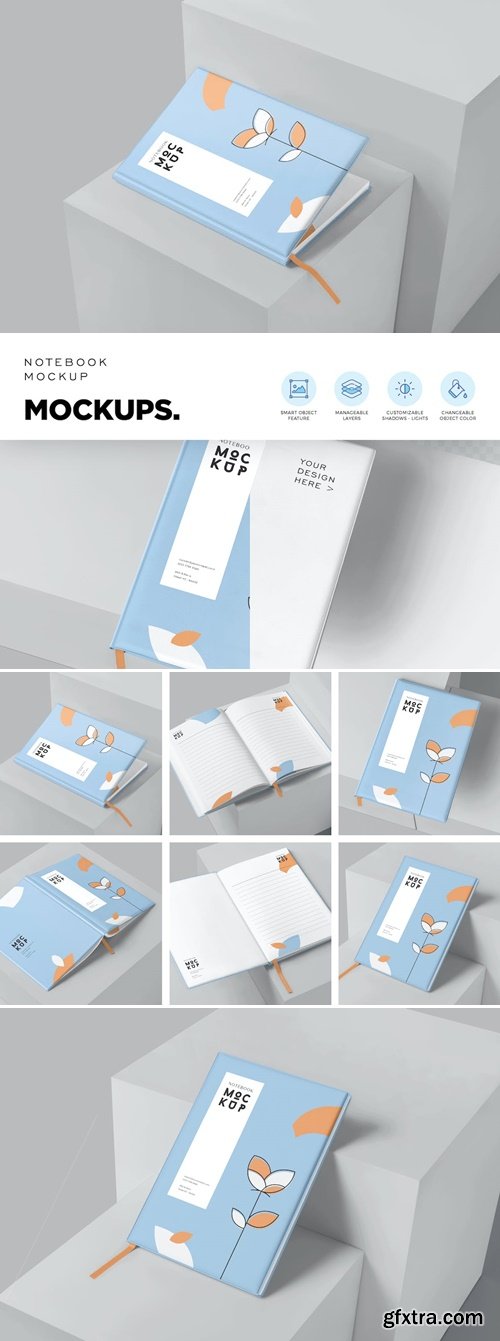 6 Notebook Mockups 5BJNEJG