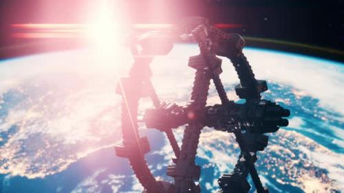 Videohive - Alien Mothership Near Earth Elements Furnished By NASA - 42557627 - 42557627