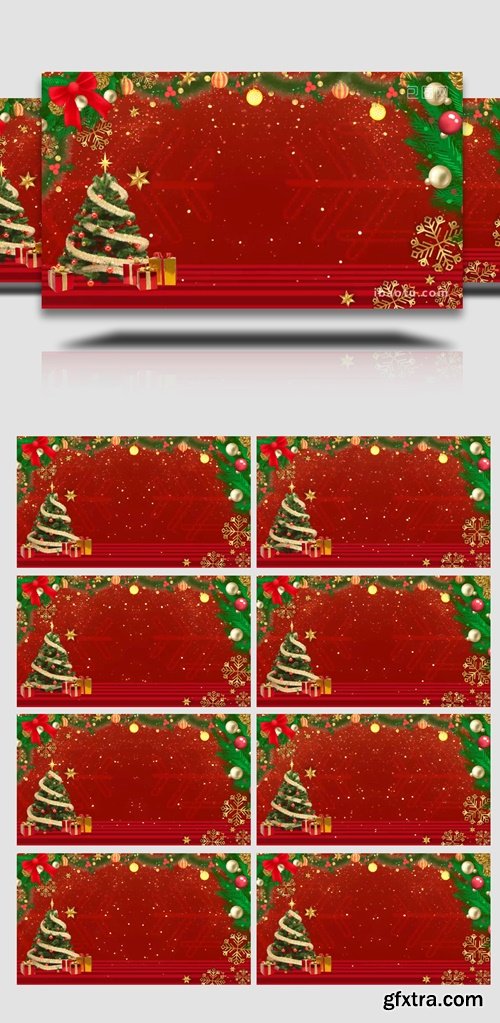 Red Christmas Tree Background Video AE Template 6197622