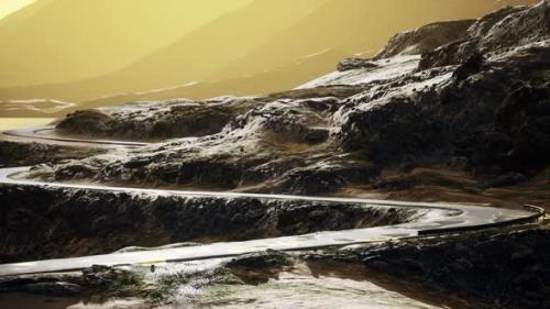 Videohive - Empty Winding Road Through the Valleys and Hills - 42557920 - 42557920