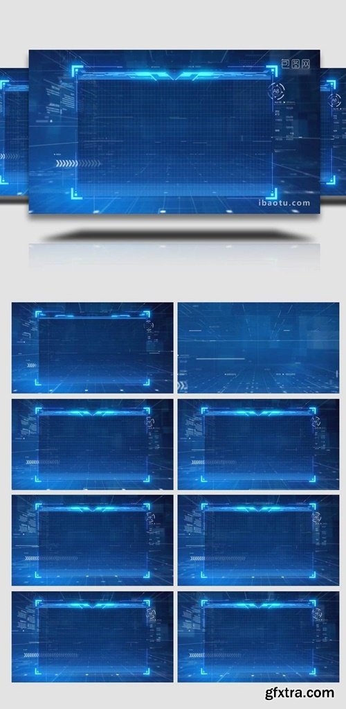 Technology Blue Frame Particle Background Video 6452344