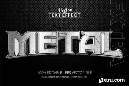 Metal - Editable Text Effect, Silver Font Style