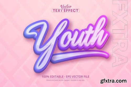 Youth - Editable Text Effect, Cartoon Font Style