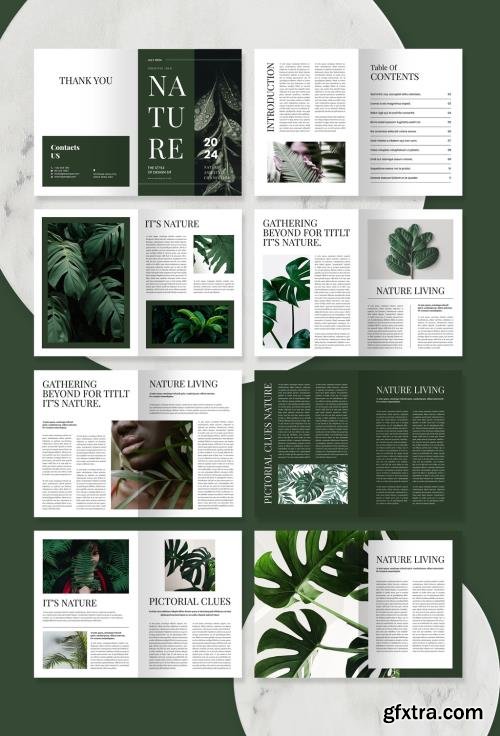 Nature Brochure Layout with Green Accents 519212570