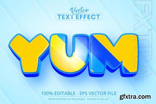 Yum - editable text effect, cartoon font style