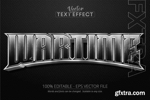 Wartime - editable text effect, silver font style