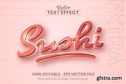 Sushi - editable text effect, cartoon font style