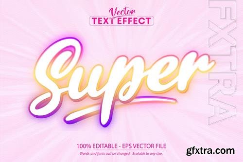 Super editable text effect, neon font style