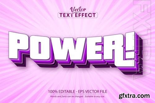 Power - editable text effect, cartoon font style