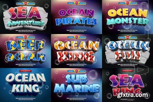 Ocean Cartoon 3D Text Effect Volume 1