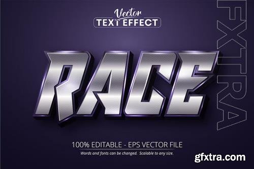 Race - editable text effect, metallic font style