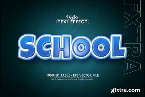 School - editable text effect, cartoon font style