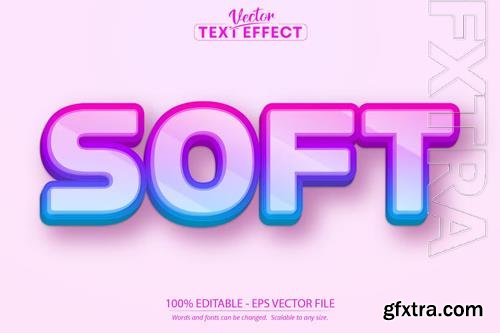 Soft - editable text effect, cartoon font style