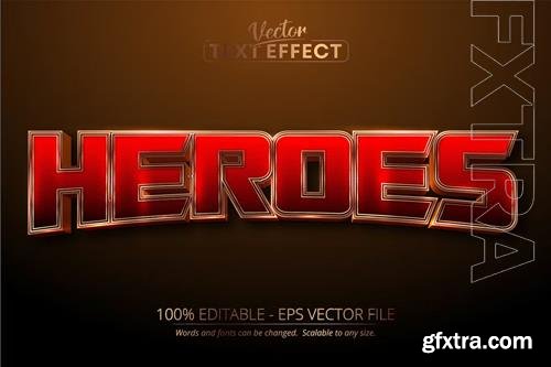 Heroes - editable text effect, golden font style