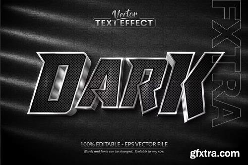 Dark - editable text effect, silver font style