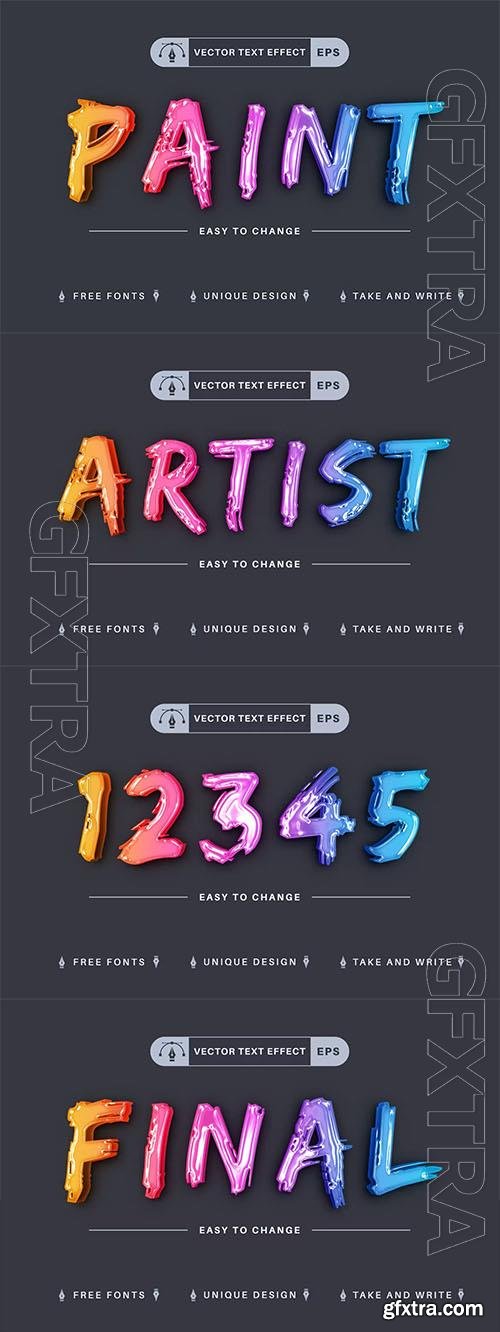 Paint Artist - editable text effect, font style