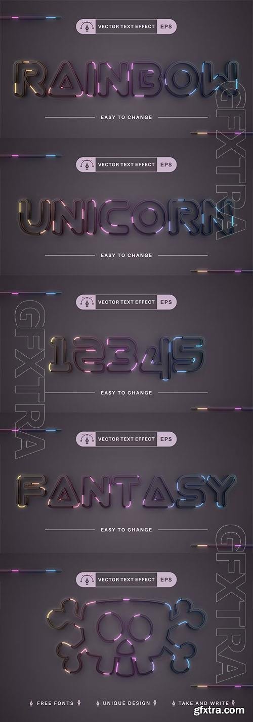 Garland with unicorns - editable text effect, font style