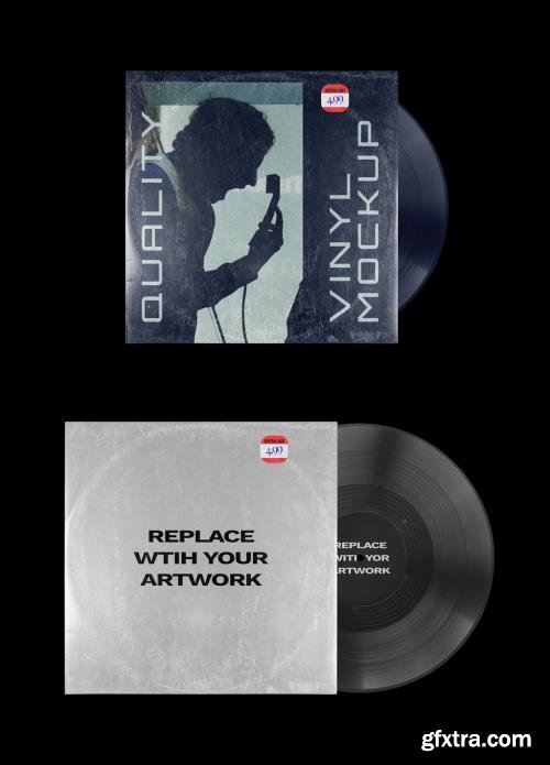 Vinyl Record Album EP Cover Texture Mockup Template 548722566