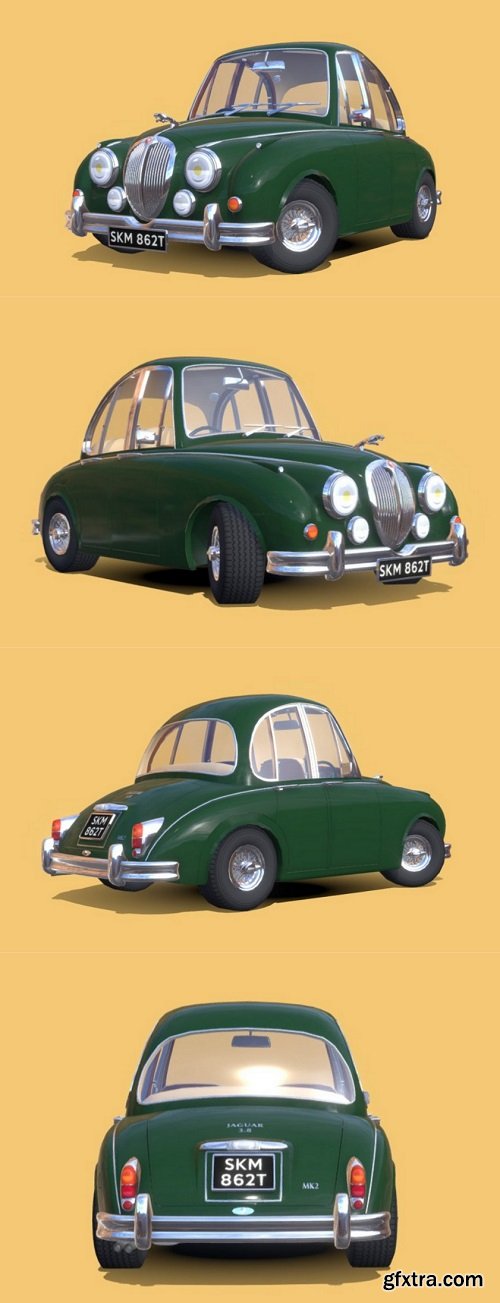 Jaguar MK2 cartoon stylized 3D Model