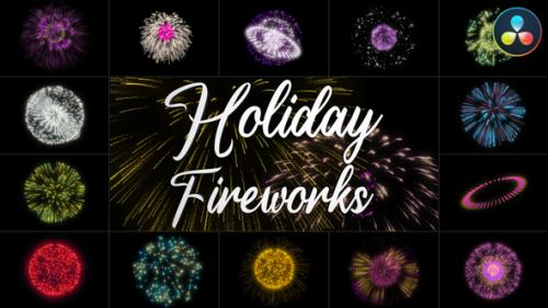 Videohive - Holiday Fireworks for DaVinci Resolve - 42593900 - 42593900