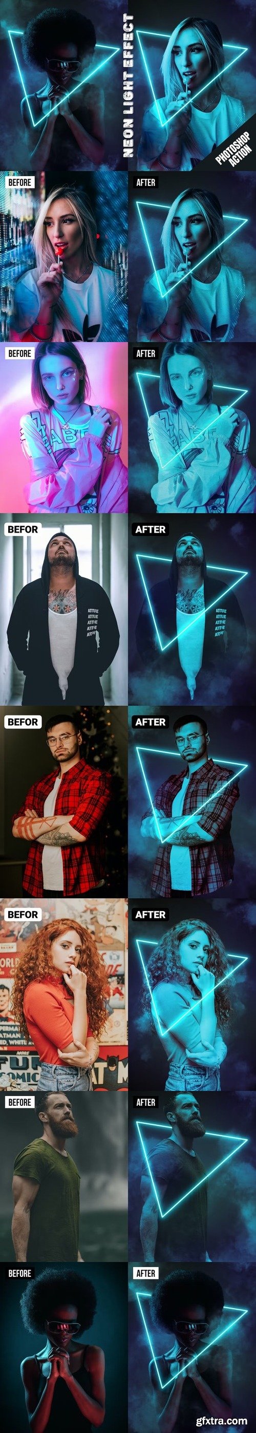 Neon Light Effect Photoshop Action