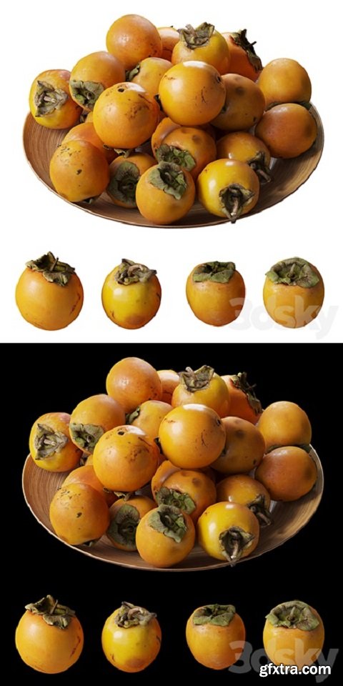 Persimmon kinglet on a platter