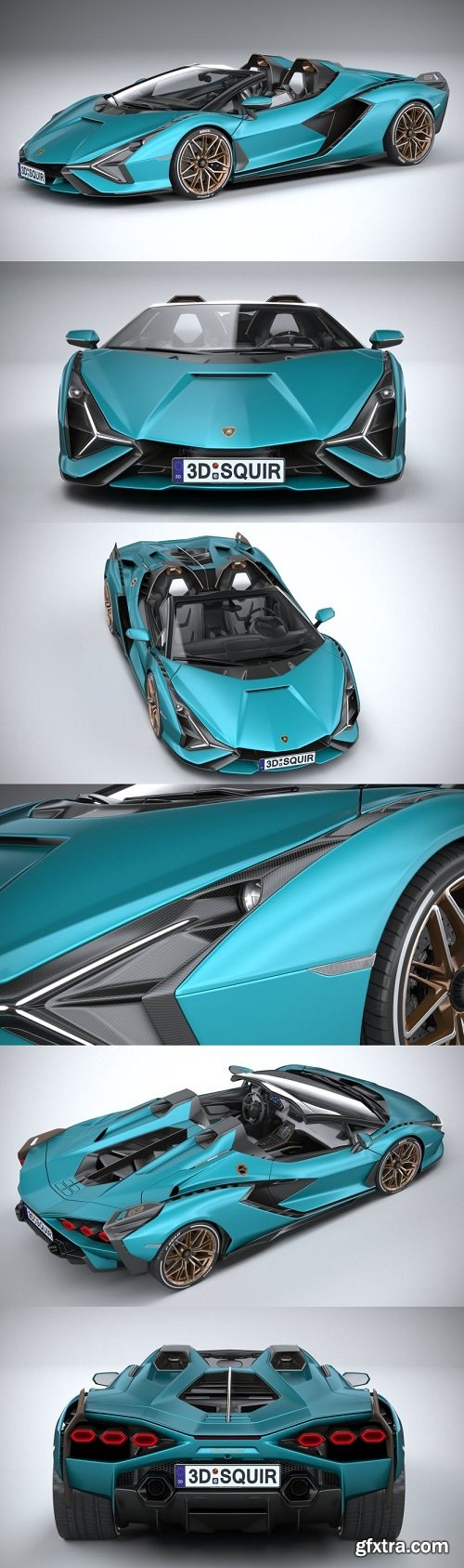 Lamborghini Sian Roadster 2021 3d model