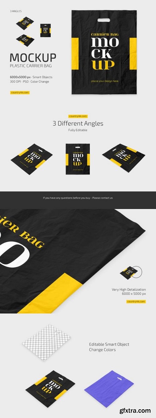 Plastic Carrier Bag Mockup Set