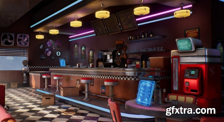 Unreal Engine Marketplace - Restaurant - American Restaurant - Cafe - Diner Environment (4.25 - 4.27, 5.0 - 5.1)