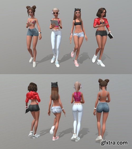 Lady Bundle pack 3D Model