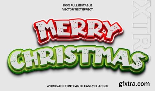 Vector text effect merry cristmas and happy new year vol 1