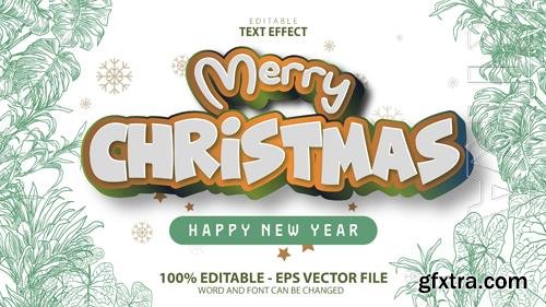 Vector text effect merry cristmas and happy new year vol 8