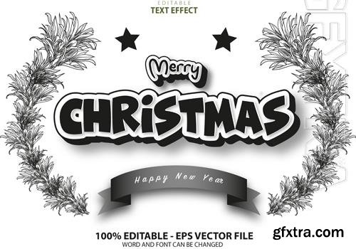 Vector text effect merry cristmas and happy new year vol 10