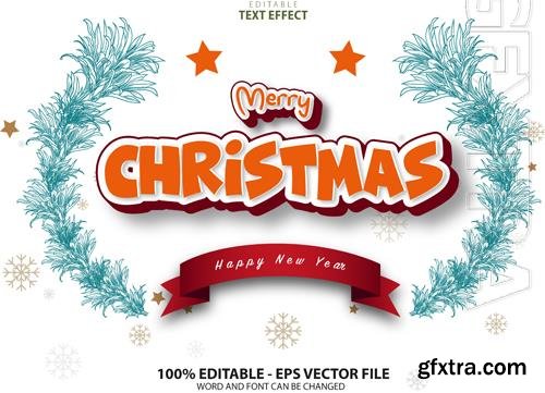 Vector text effect merry cristmas and happy new year vol 9