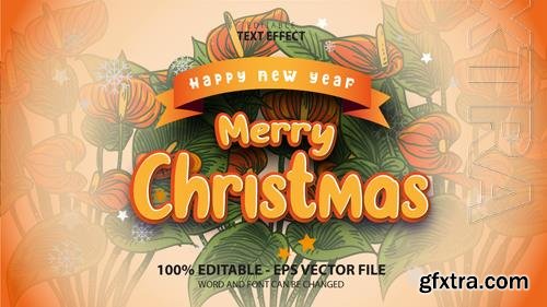 Vector text effect merry cristmas and happy new year vol 6