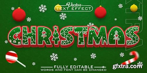 Vector decoration christmas vector editable text effect template