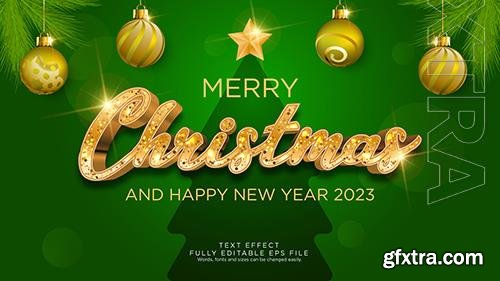 Vector christmas gold text effect font type